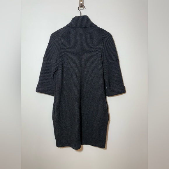 Allsaints Women's S Wool alpaca Turtleneck Knit 3/4 Sleeve Sweater Dress Black - Picture 7 of 11